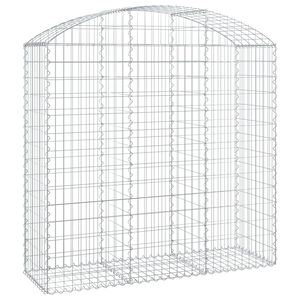 vidaXL Cesta gaviones forma arco hierro galvanizado 150x50x140/160 cm