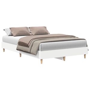vidaXL Estructura de cama sin colch&oacute;n blanca 135x190 cm madera