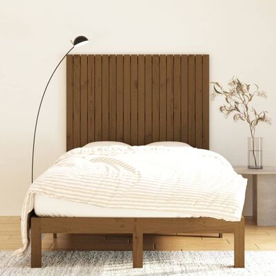 vidaXL Cabecero cama pared madera maciza pino marrón 127,5x3x110cm