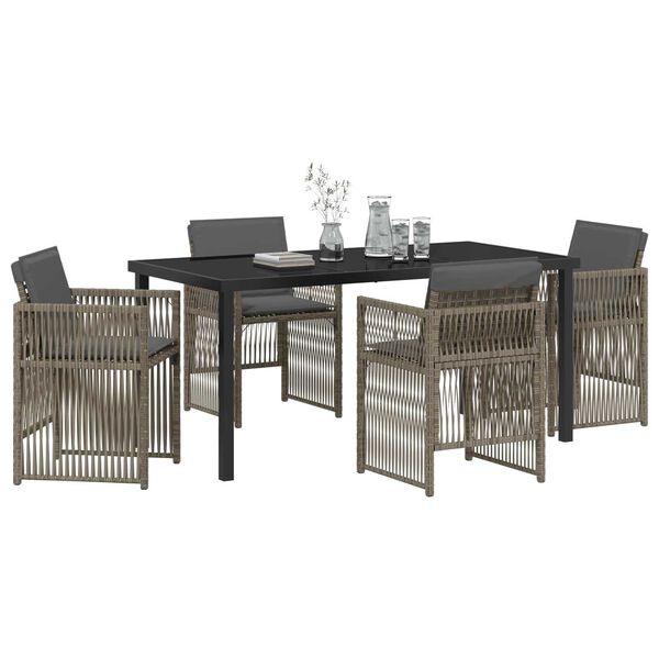 vidaXL Conjunto de Comedor de Jard&iacute;n 5 pcs Gris