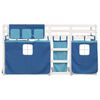 vidaXL Litera con cortinas madera maciza de pino azul 90x190 cm
