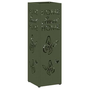 vidaXL Soporte para Paraguas de Lluvia Oliva 15,5 x 15,5 x 49 cm Acero