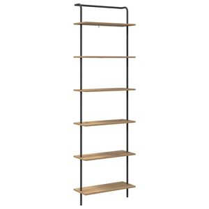 vidaXL Estante de libros 6 niveles 60 x 24 x 203 cm Roble artisan