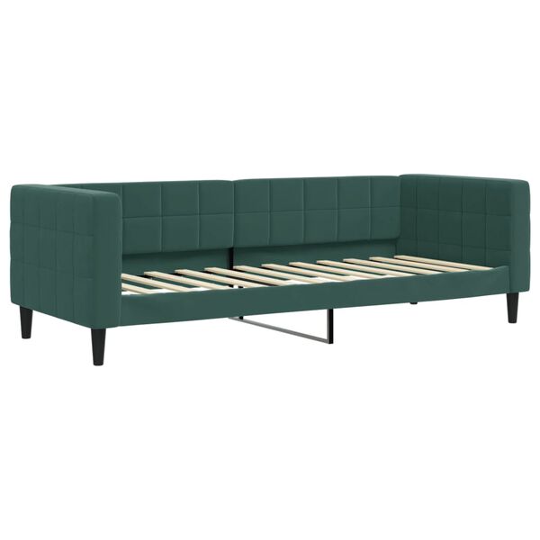 vidaXL Sofá cama con colchón terciopelo verde oscuro 80x200 cm