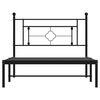vidaXL Estructura cama sin colch&oacute;n con cabecero metal negro 107x203 cm