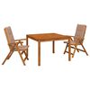 vidaXL Conjunto de comedor de jard&iacute;n de 3 piezas Natural