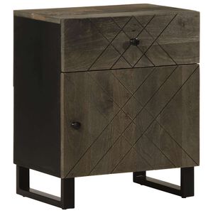 vidaXL Mesita de noche madera maciza de mango negra 50x33x60 cm