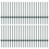 vidaXL Poste de Valla 44 pcs Verde 100 cm Acero