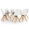 vidaXL Juego de comedor 7 piezas blanco y negro