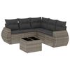 vidaXL Set de muebles de jard&iacute;n 6 pzas y cojines rat&aacute;n sint&eacute;tico gris