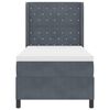 vidaXL Cama tipo Box Spring con LED Gris oscuro 90 x 200 cm Terciopelo