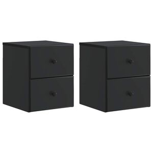 vidaXL Mesita de Noche de Pared 2 pcs Negro 34,5 x 33 x 40 cm