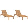 vidaXL Tumbonas 2 unidades madera maciza de teca
