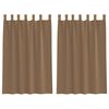 vidaXL Cortinas de voile con trabillas, 2 unidades, marr&oacute;n claro, 140x175 cm