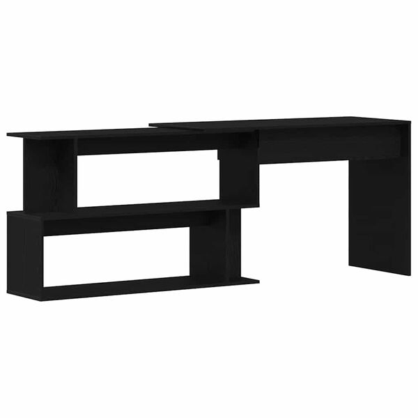 vidaXL Escritorio Roble Negro 200 x 50 x 76 cm Madera de ingenier&iacute;a