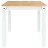 vidaXL Mesa de comedor Corona madera maciza pino blanco 160x80x75 cm
