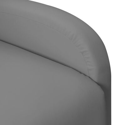 vidaXL Sillón orejero de masaje de cuero sintético gris