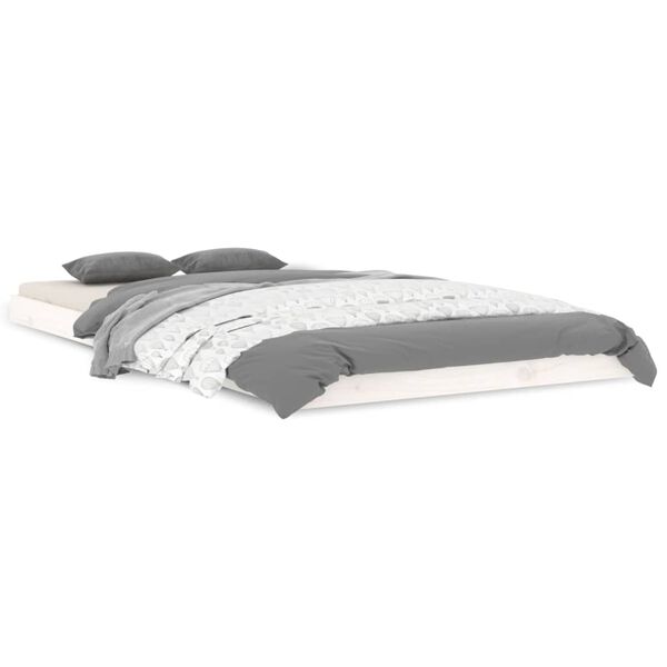 vidaXL Estructura de cama madera maciza de pino blanco 100x200 cm