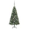vidaXL &Aacute;rbol de Navidad helado con luces, bolas y pi&ntilde;as 180 cm