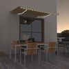 vidaXL Toldo manual retráctil con LED amarillo y blanco 300x250 cm