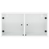 vidaXL Mueble de pared con puertas de vidrio blanco 68,5x37x35 cm