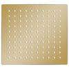 vidaXL Cabezal ducha efecto lluvia acero inox cuadrado dorado 20x20 cm