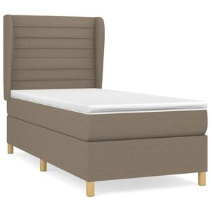 vidaXL Cama box spring con colch&oacute;n tela gris taupe 80x200 cm
