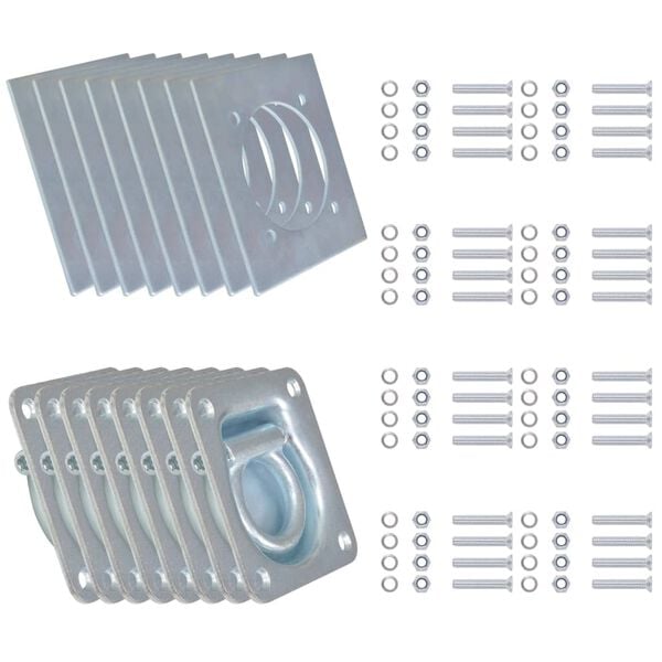 vidaXL Anillos de sujeci&oacute;n de tr&aacute;iler 8 pzas. acero galvanizado 2000kg