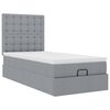 vidaXL Cama otomana con colch&oacute;n gris claro 100x200 cm tela