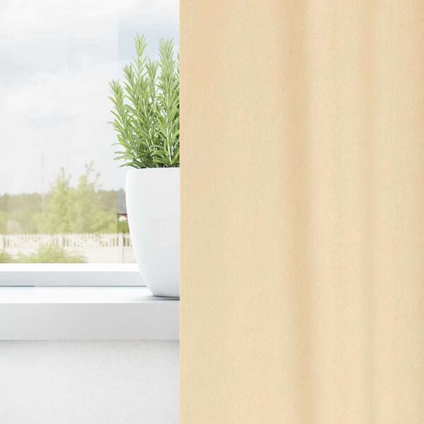 vidaXL Cortinas Opacas con Anillas 2 pcs Crema 140 x 140 cm Poli&eacute;ster
