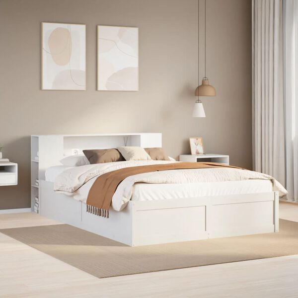 vidaXL Estructura de cama sin colch&oacute;n madera maciza de pino 160x200 cm