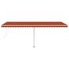 vidaXL Toldo de pie autom&aacute;tico naranja y marr&oacute;n 600x300 cm