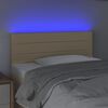 vidaXL Cabecero con LED de tela color crema 100x5x78/88 cm