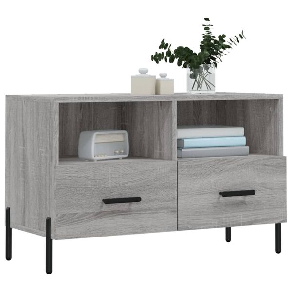 vidaXL Mueble de TV madera de ingeniería gris Sonoma 80x36x50 cm