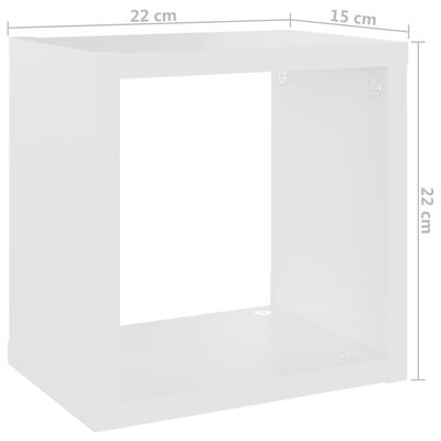 vidaXL Estantes de cubo de pared 4 uds blanco roble 22x15x22 cm