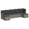 vidaXL Set de sof&aacute;s de jard&iacute;n 7 piezas con cojines rat&aacute;n PE gris