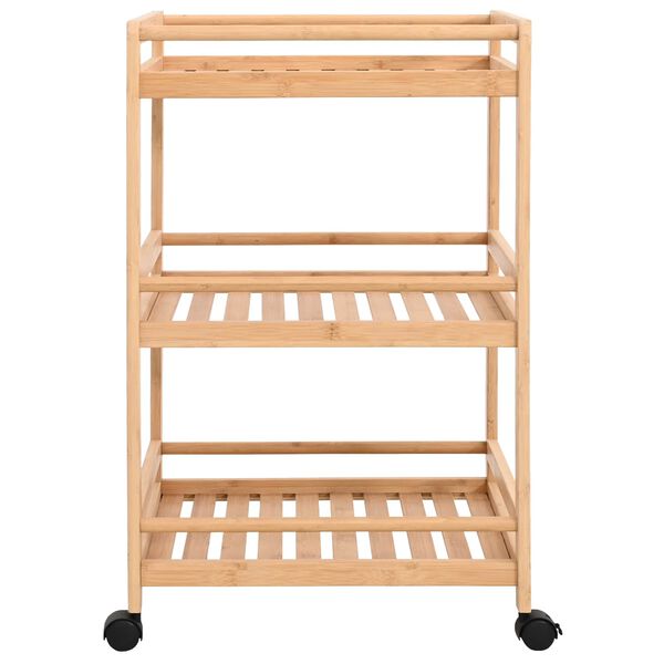 vidaXL Carrito de cocina con ruedas Natural 46 x 38 x 76 cm Bamb&uacute;