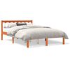 vidaXL Estructura de cama sin colch&oacute;n madera maciza marr&oacute;n 135x190 cm