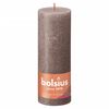 Bolsius Velas r&uacute;sticas Shine 4 unidades gris taupe r&uacute;stico 190x68 mm