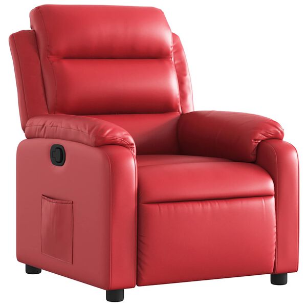 vidaXL Sill&oacute;n reclinable de cuero sint&eacute;tico rojo