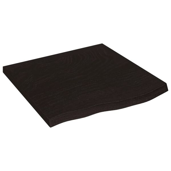 vidaXL Tablero mesa madera roble tratada marr&oacute;n oscuro 60x60x(2-4) cm