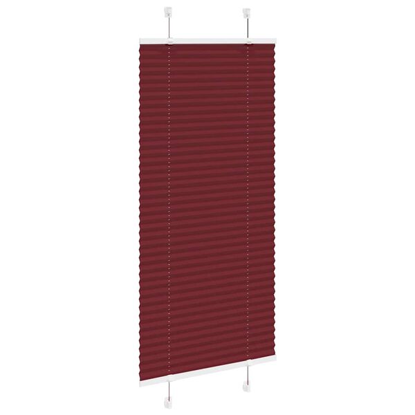vidaXL Estor Plisado rojo burdeos 60x100 cm Tela Ancho 59,4 cm
