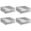 vidaXL Borde de C&eacute;sped 4 uds. 100 x 100 x 35 cm Acero Plateado