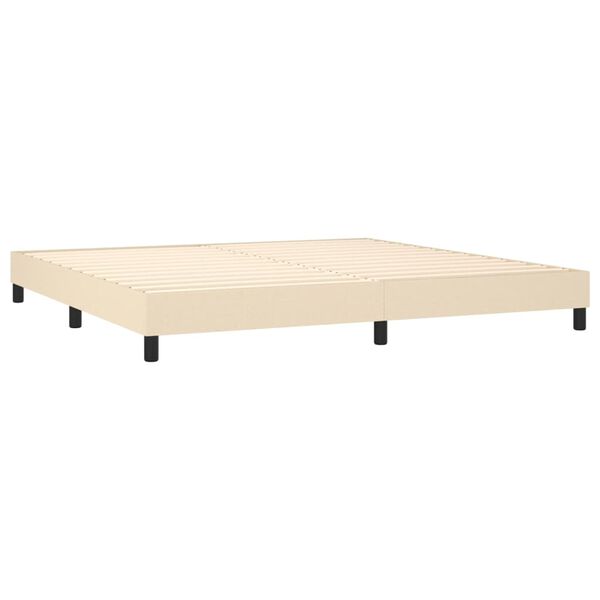 vidaXL Estructura de cama con somier tela color crema 200x200 cm