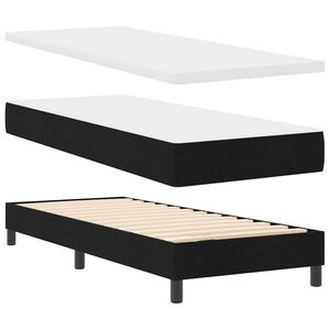 vidaXL Cama box spring con colchón con colchón Negro 80 x 200 cm tela