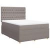 vidaXL Cama box spring con colch&oacute;n tela gris taupe 160x200 cm