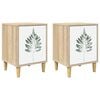 vidaXL Mesa de noche HANAU 2 uds. Roble Sonoma 36 x 33 x 50 cm