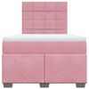 vidaXL Cama box spring con colch&oacute;n terciopelo rosa 120x190 cm