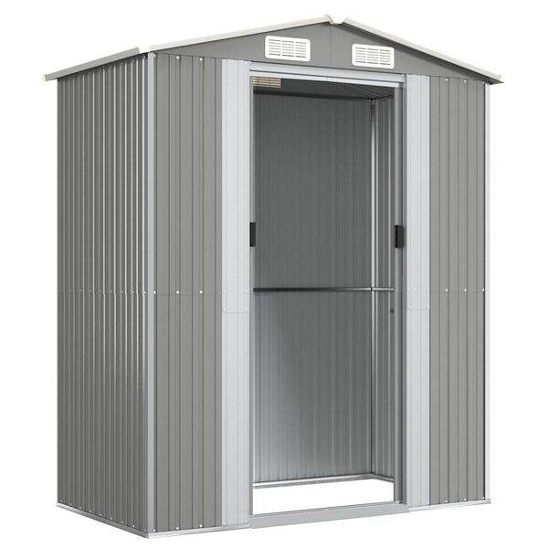 vidaXL Cobertizo de jardín acero galvanizado gris claro 192x108x223 cm