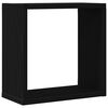 vidaXL Estantes cubo de pared 2 uds madera roble negro 30x15x30 cm